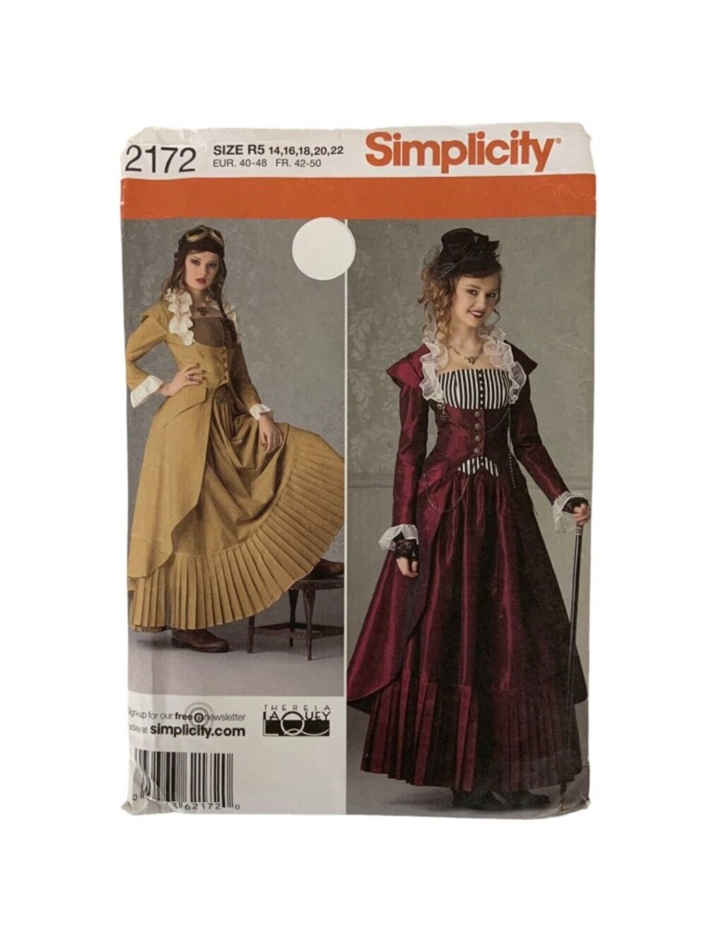 Simplicity 2172 Cosplay Steampunk Costume Coat Skirt Pattern Sz 14-22 CUT
